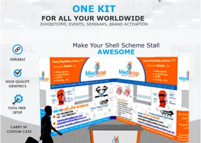9 SQ Mtr 2 Sides Open Portable exhibition booth